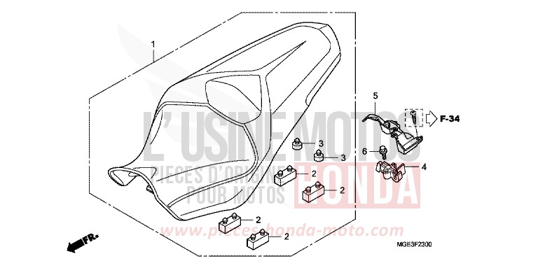 SEAT for VFR1200F Dual Clutch SEAL SILVER METALLIC (NHA14) from 2010